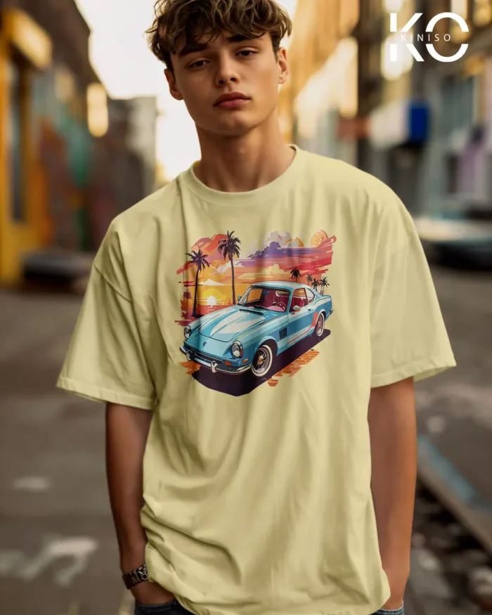 Car Graphic T Shirts for guys with Car with Beautiful Scenery Design Printed - Image 5
